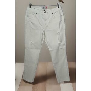 cabi white jeans size  size 14 New With Out Tags Gently Distressed Stretch